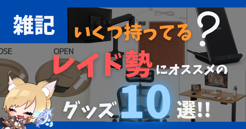 【レイド勢必見!!】オススメグッズ10選を紹介！